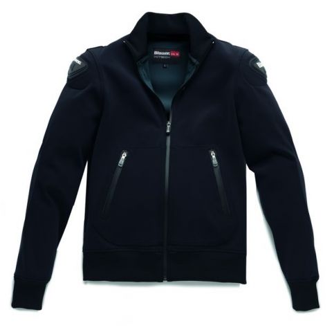 Easy Man Pro Jacke aus schwarzem Asphalt Blauer Stoff