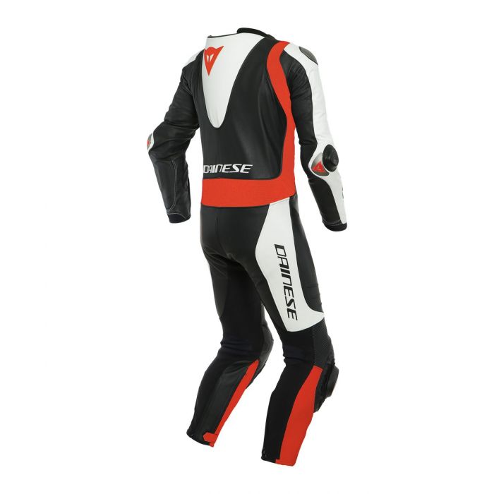 Tuta In Pelle Intera Traspirante Dainese Laguna Seca 5 Black/white/fluo-red