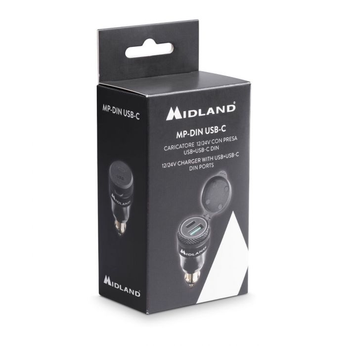 Mp-din-usb C Caricatore Usb+usb-c Din Midland
