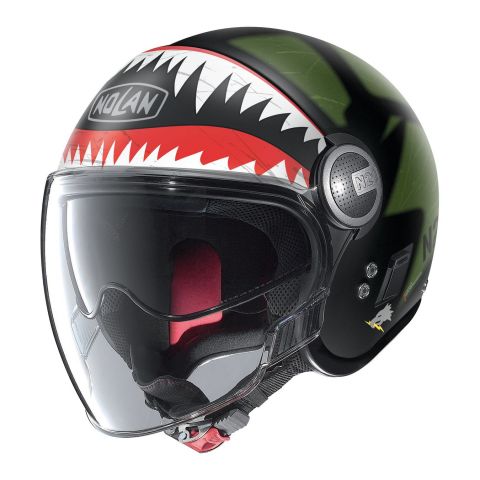 Casco Jet Nolan N21 Visor Skydweller Green Black Matt