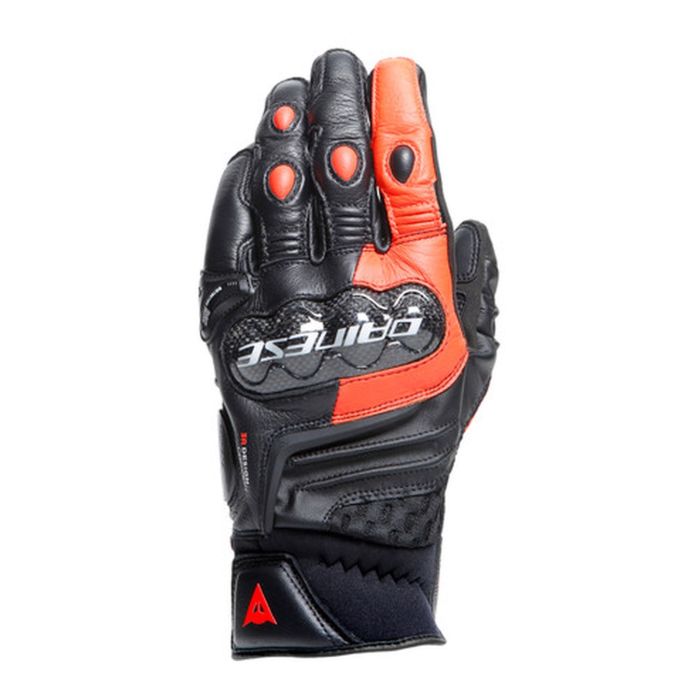 Guanti In Pelle Dainese Carbon 4 Corti Black/fluo-red