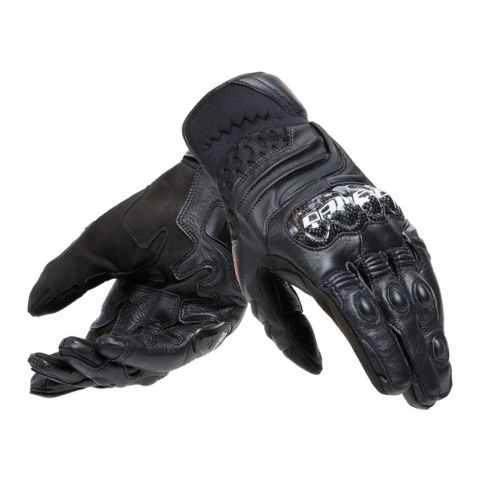 Guantes de piel Dainese Carbon 4 Corti Negro/negro