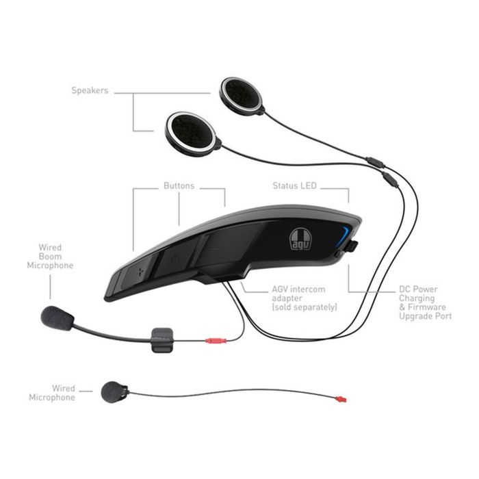 Sistema Bluetooth Per Caschi Agv Ark (c) Black