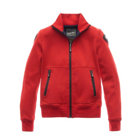 Easy Man Pro Jacke aus rotem Blauer Stoff