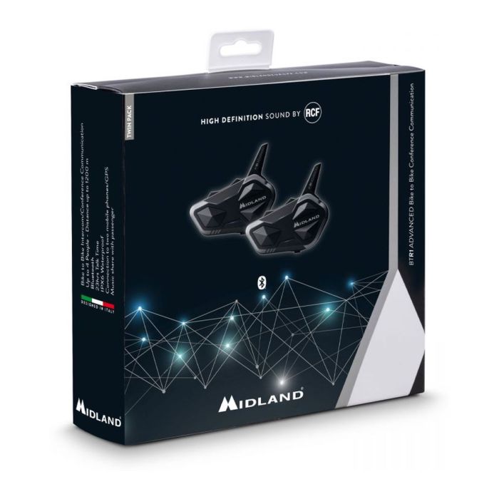 Interfono Midland Bt R1 Advanced Twin + Speaker Rcf