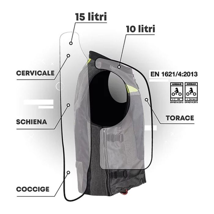 Motoairbag Mab V4.0 Airbag Con Maniche Removibili Grigio