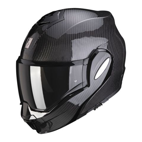 Casque modulaire Flip Back Scorpion Exo-tech Evo Carbon Solid Black