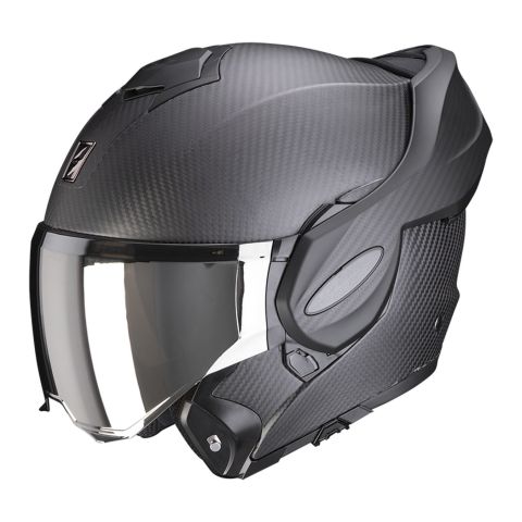 Casque modulaire Flip Back Scorpion Exo-tech Evo Carbon Solid Matt Black
