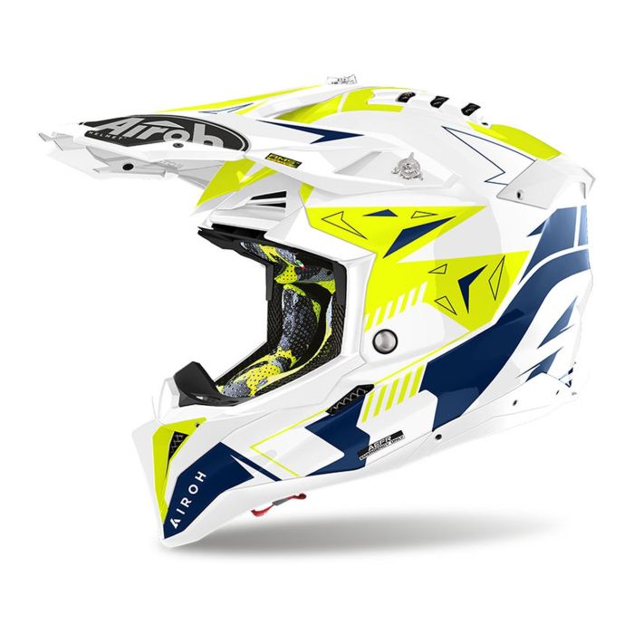 Casco Airoh Off Road Aviator 3 Spin Yellow/blue Gloss