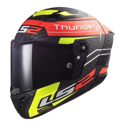 Casco Integrale Ls2 Ff805 Thunder C Attack 06 Matt Red H-v Yellow