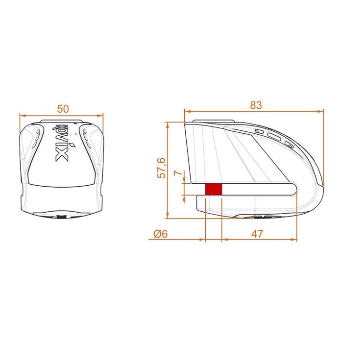 Bloccadisco Allarmato Kovix Knx6 Perno 6mm Acciaio