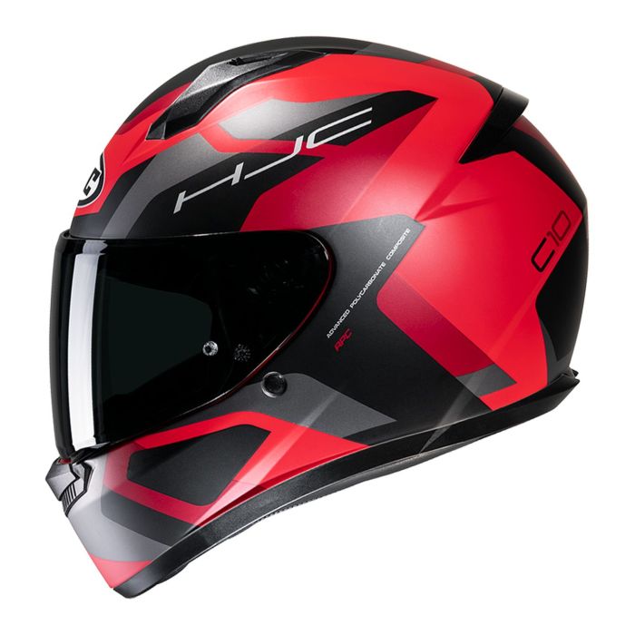 Casco Integrale Hjc C10 Tins Rosso Nero Opaco