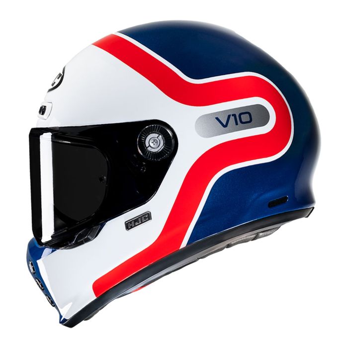 Casco Integrale Hjc V10 Grape Bianco Rosso Blu