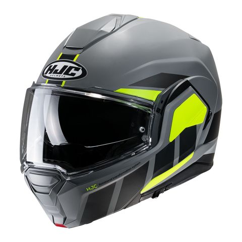 Casco Modulare Hjc I100 Beis Grigio Giallo Opaco