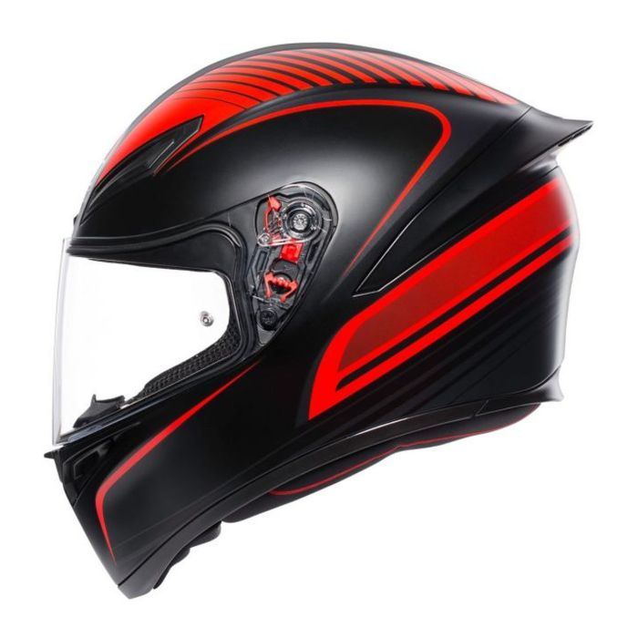 Casco Integrale Agv K1 S E06 Warmup Matt Black/re
