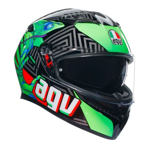 Casco Integrale Agv K3 E06 Kamaleon Black/red/g