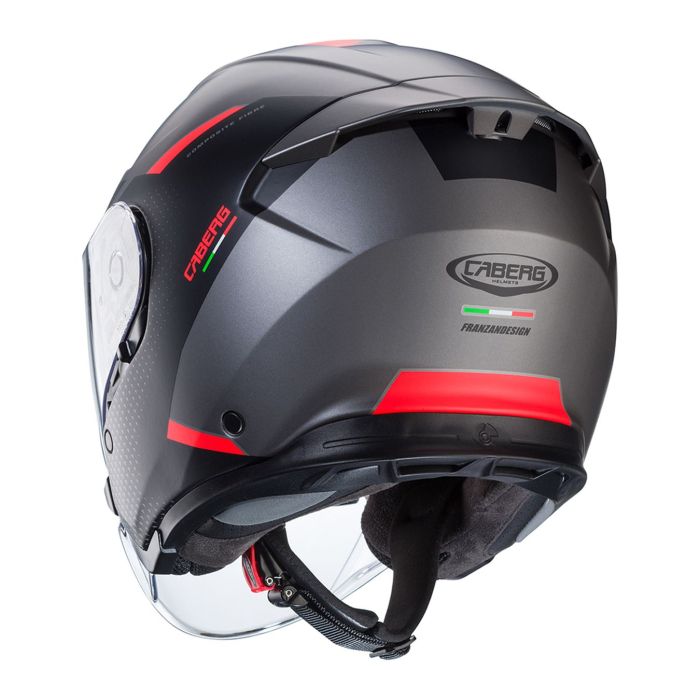 Casco Jet Caberg Flyon Ii Boss Matt Grey/ Red