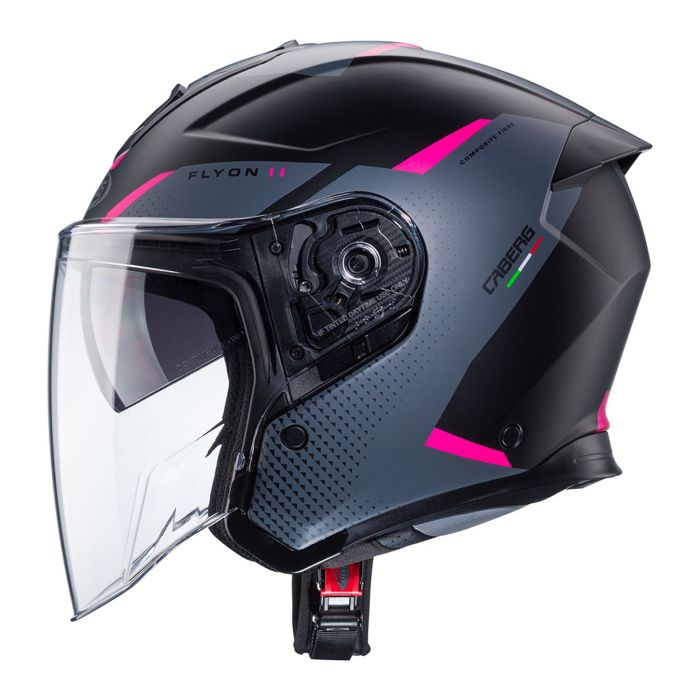Casco Jet Caberg Flyon Ii Boss Matt Black / Gr