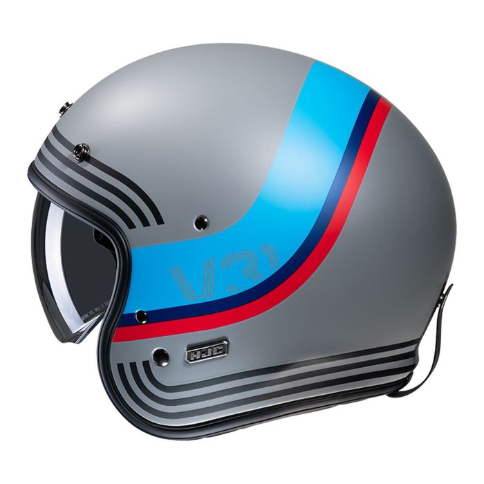 Casco Jet Hjc V31 Byron Grigio Azzurro Opaco
