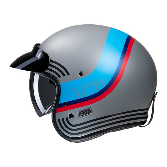 Casco Jet Hjc V31 Byron Grigio Azzurro Opaco