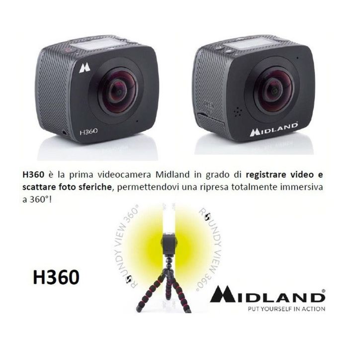 Action Camera Midland H360 Ripresa Sferica