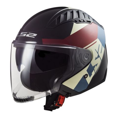 Casco Ls2 Of600 Copter II 06 Con Sunvisor Rise M.black Red Blu