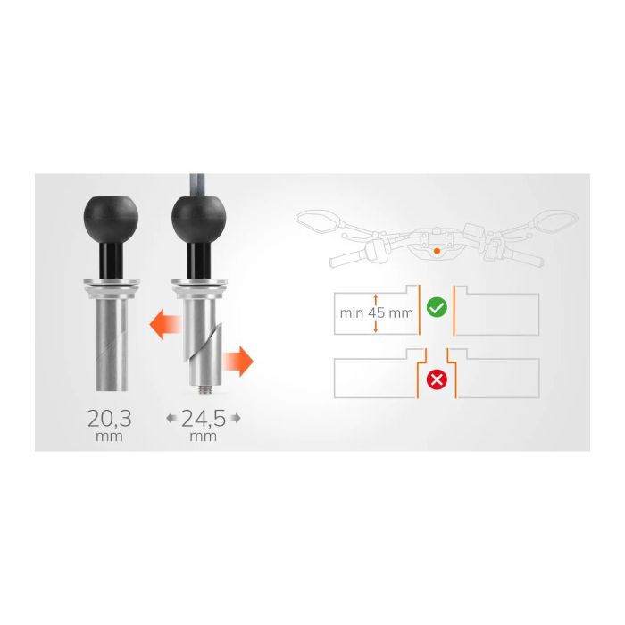 Optiline *fissaggio A Canotto Di Sterzo 20.3-24.5mm Per Opticase