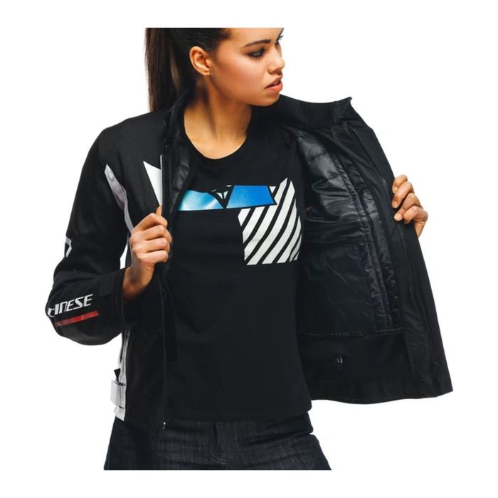 Giacca Donna Dainese Veloce Lady D-dry Black/white/lava-red