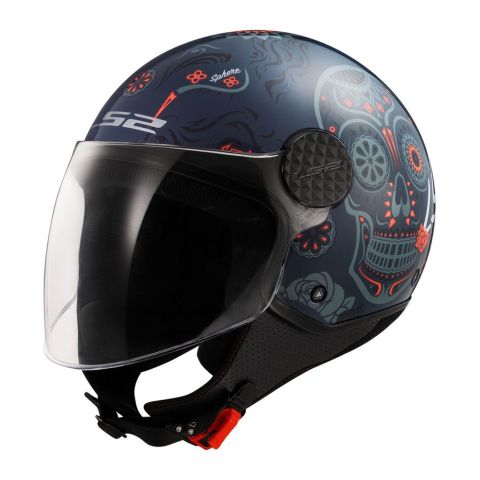 Casco Ls2 Of558 Sphere Lux II Maxca Cobalt 06 Orange