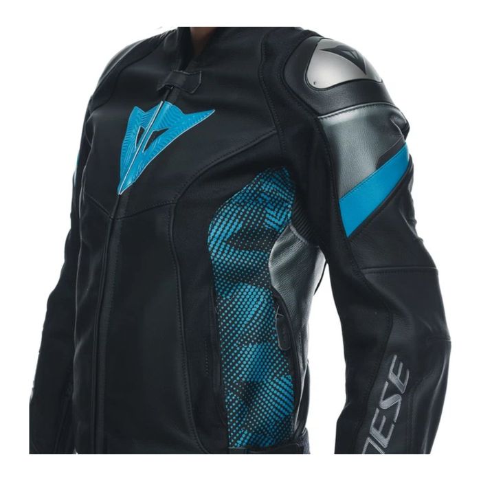 Giacca In Pelle Donna Dainese Avro 5 Wmn Black/teal/anthracit