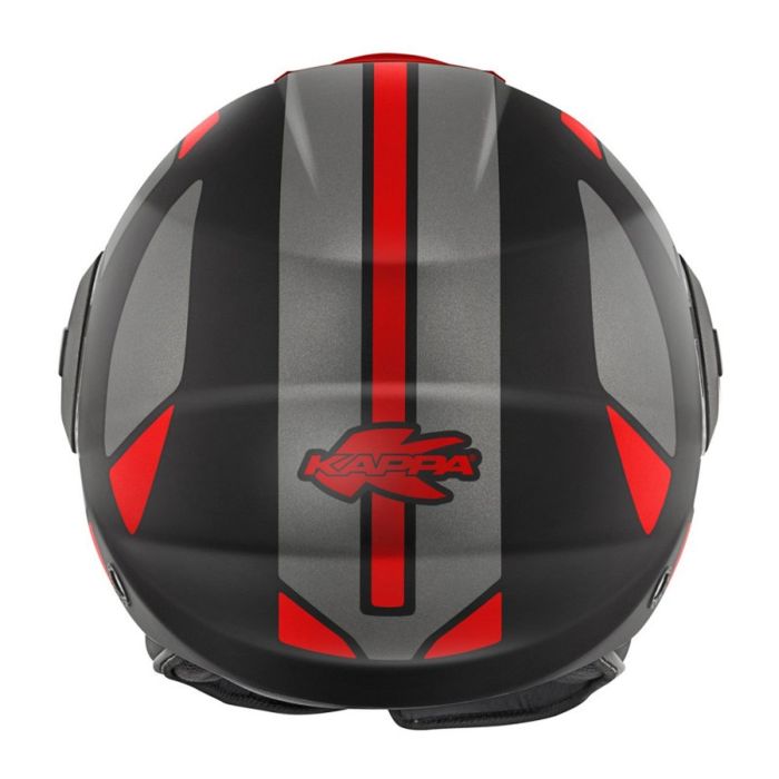 Casco Jet Kappa Kv37r Evo Style Nero / Tita /rosso