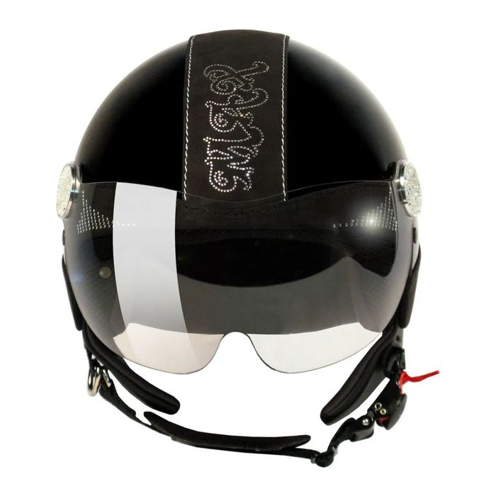 Casco New Max Posh Con Swarovski Nero Opaco Nero