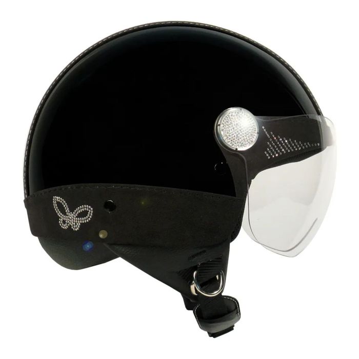 Casco New Max Posh Con Swarovski Nero Opaco Nero