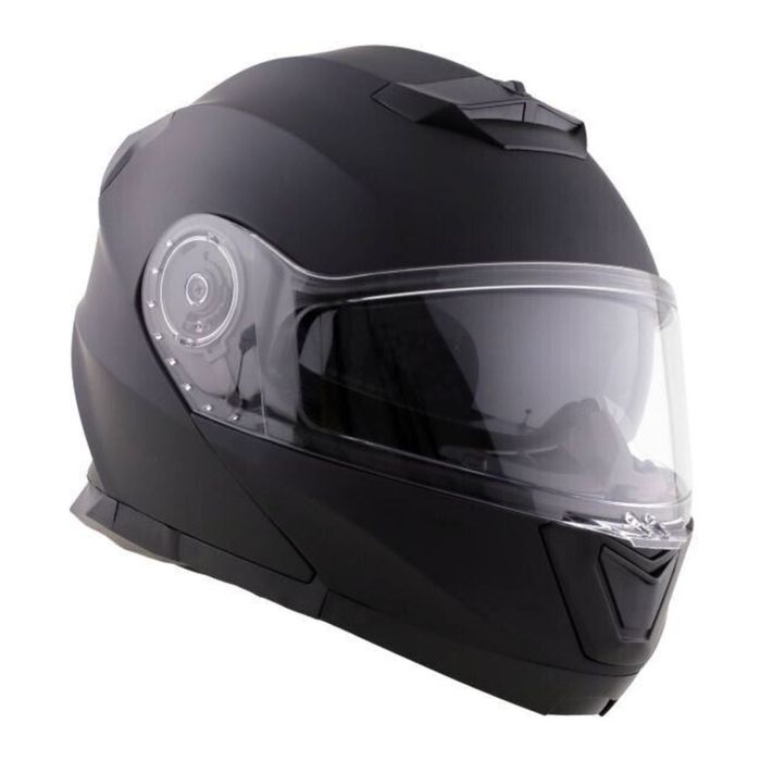 Casco Jfm Flip-up Apribile Doppia Visiera Nero Opaco