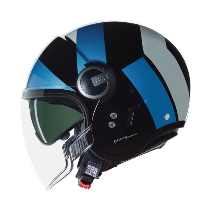 Casco Nolan N21 Visor 06 Tangente Nero Blu Argento