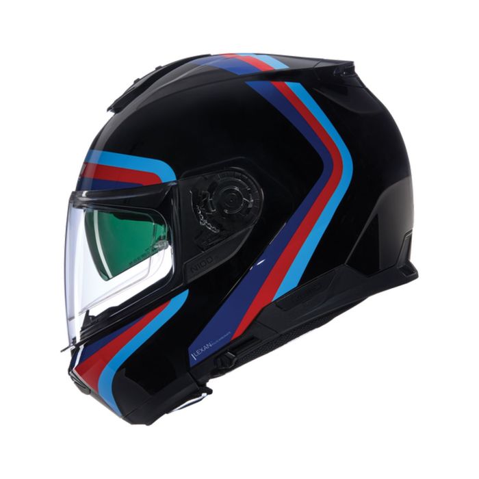 Casco Nolan N100-6 Assoluto Nero Blu Rosso Azzur