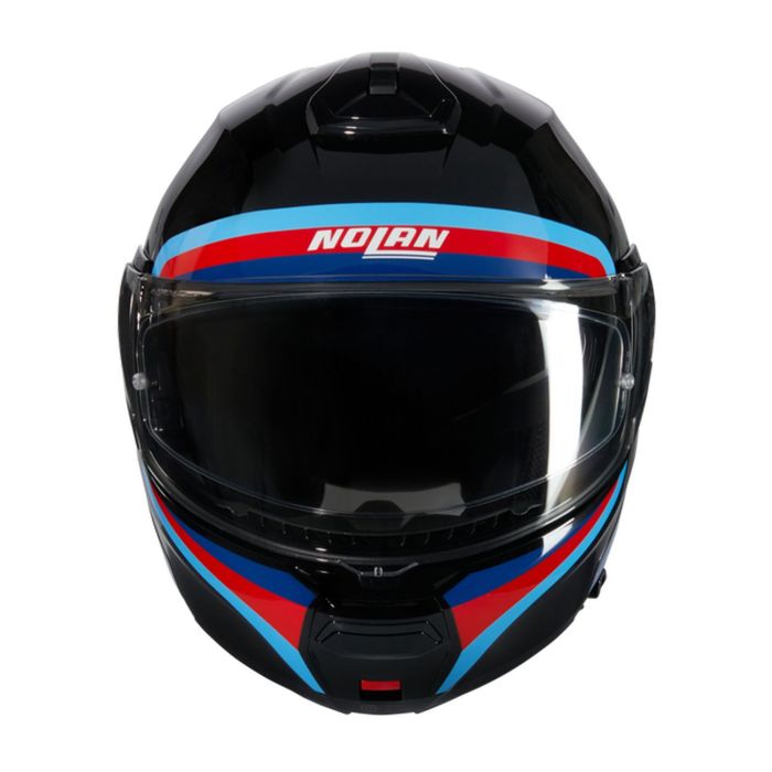 Casco Nolan N100-6 Assoluto Nero Blu Rosso Azzur