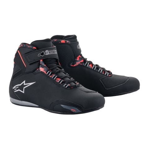 Scarpe Alpinestars Sektor Waterproof Shoe Black Dark Grey Red