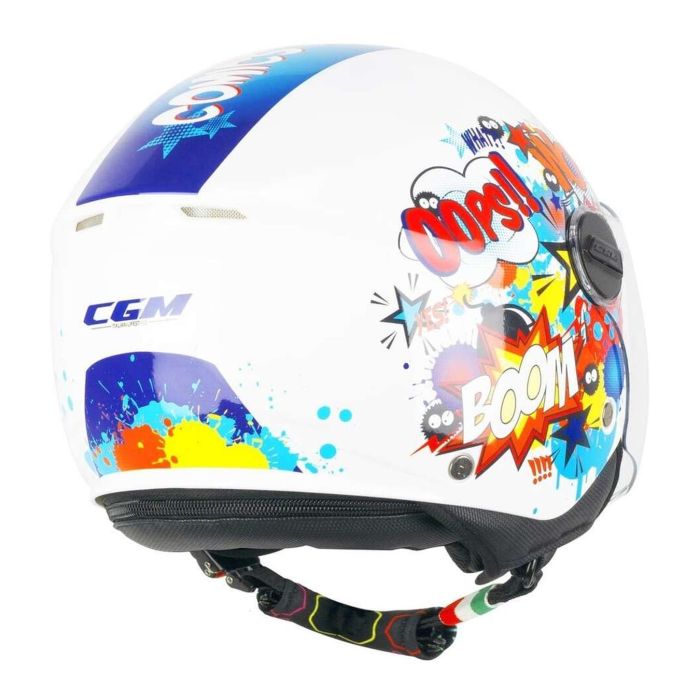 Casco Bambino Cgm 261g Mini Comics Blu Bianco