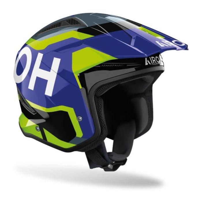 Casco Airoh Trr Ii Jupiter Blue/yellow Gloss