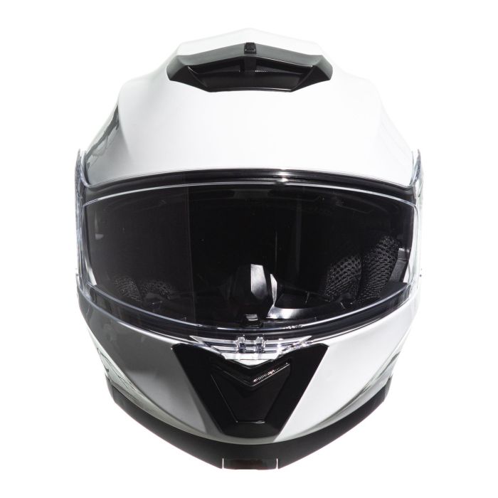 Casco Jfm Flip-up Apribile Doppia Visiera Bianco Lucido