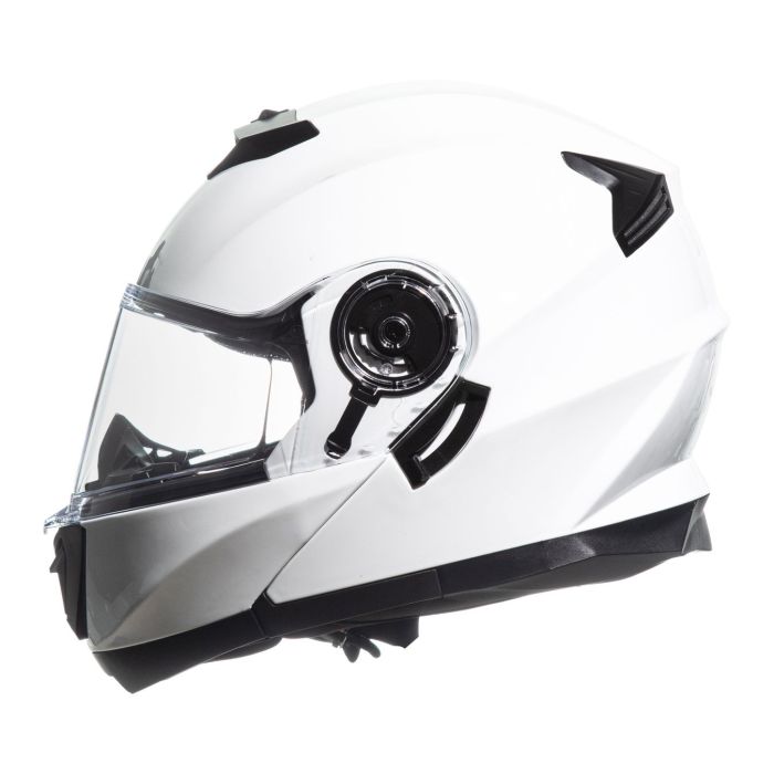 Casco Jfm Flip-up Apribile Doppia Visiera Bianco Lucido