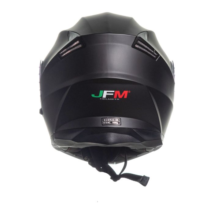 Casco Jfm Flip-up Apribile Doppia Visiera Nero Opaco