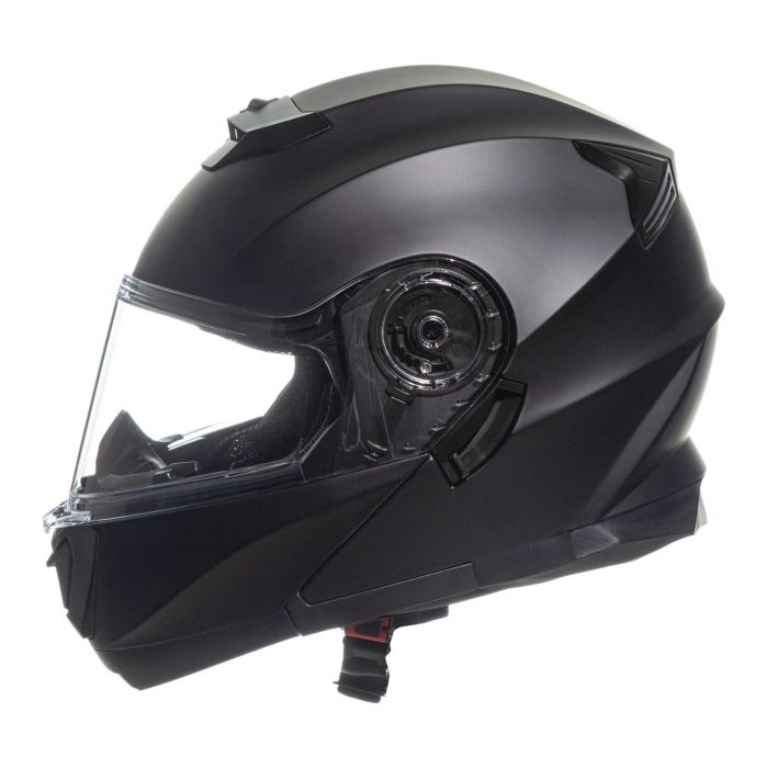 Casco Jfm Flip-up Apribile Doppia Visiera Nero Opaco