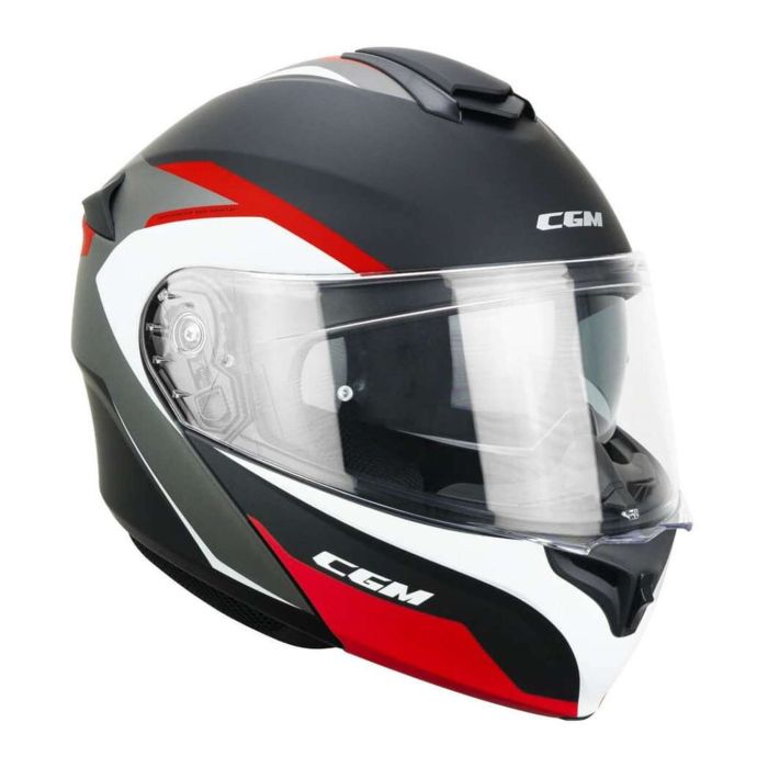 Casco Modulare Cgm 568g Ber Dresda Nero Rosso Opaco
