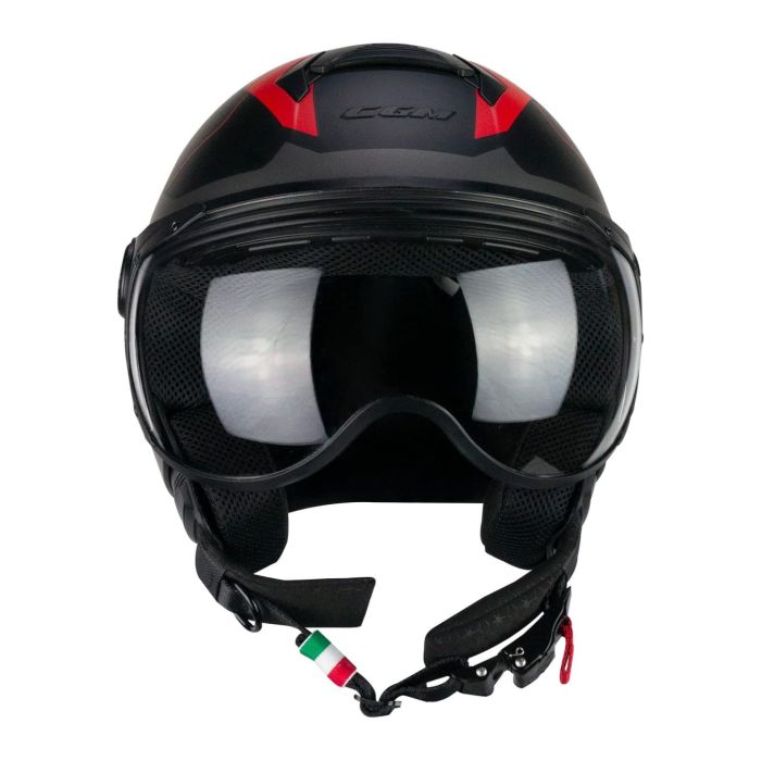Casco Cgm 167k Flo City Visiera Sagomata Nero Rosso Opaco