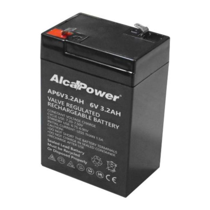 Batteria Al Piombo Ricaricabile AGM Per Servizi 6v 3,2 Ah-(mm) 33x66x