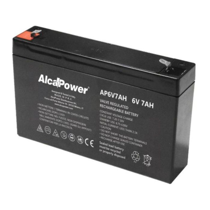 Batteria Al Piombo Ricaricabile AGM Per Servizi 6v 7 Ah