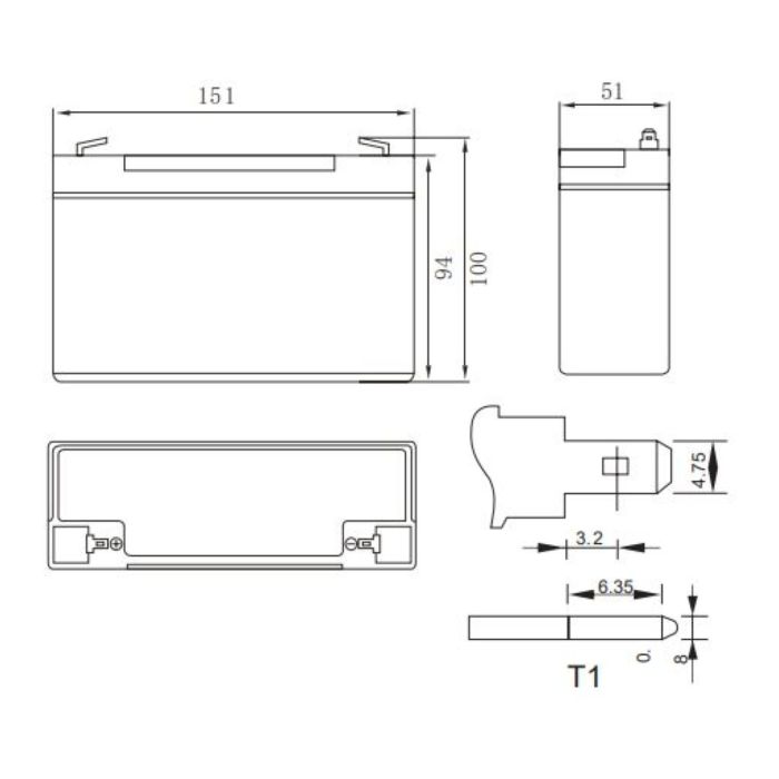 Batteria Al Piombo Ricaricabile AGM Per Servizi 6v 12ah