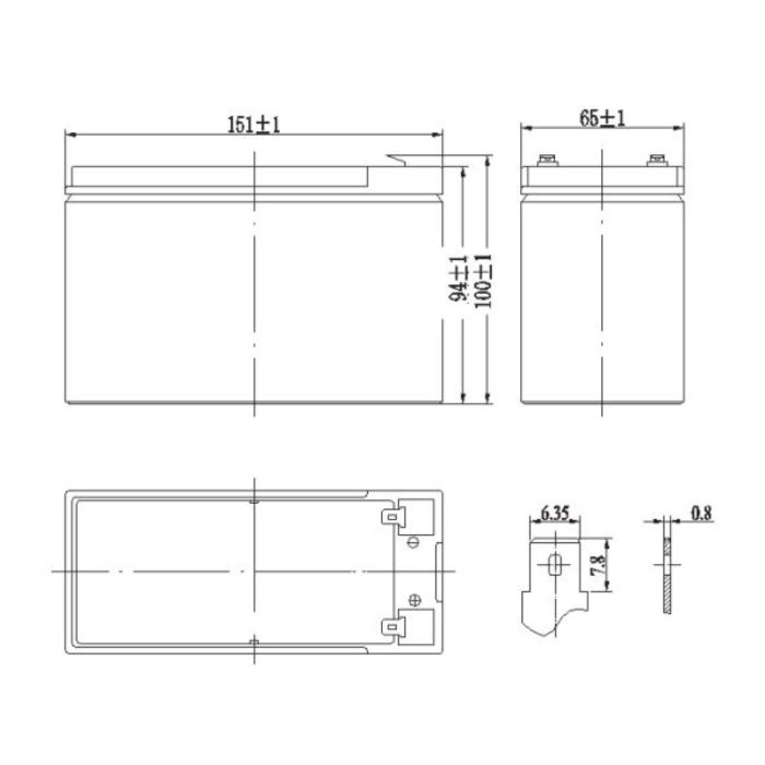 Batteria Al Piombo Ricaricabile AGM Per Servizi 12v 10ah